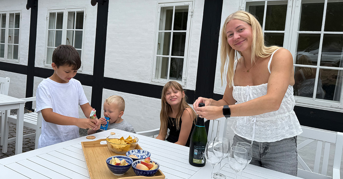 Familien Tardini nød livet i Lærlingenes Hus.